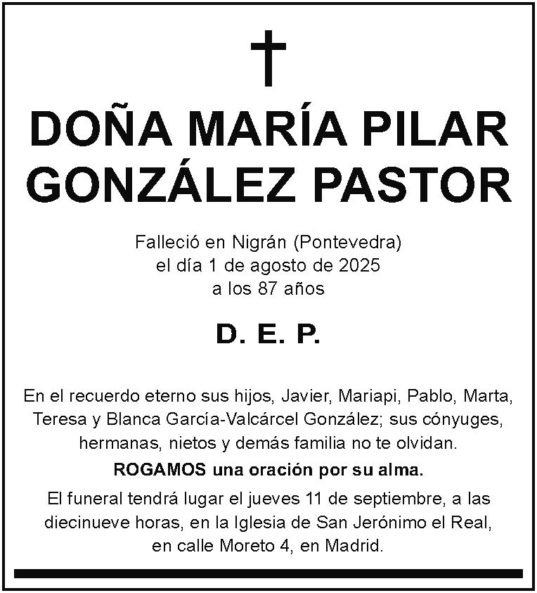 EL MUNDO MADRID 3x2 Esq MARÍA PILAR GONZALEZ PASTOR 29 08 25