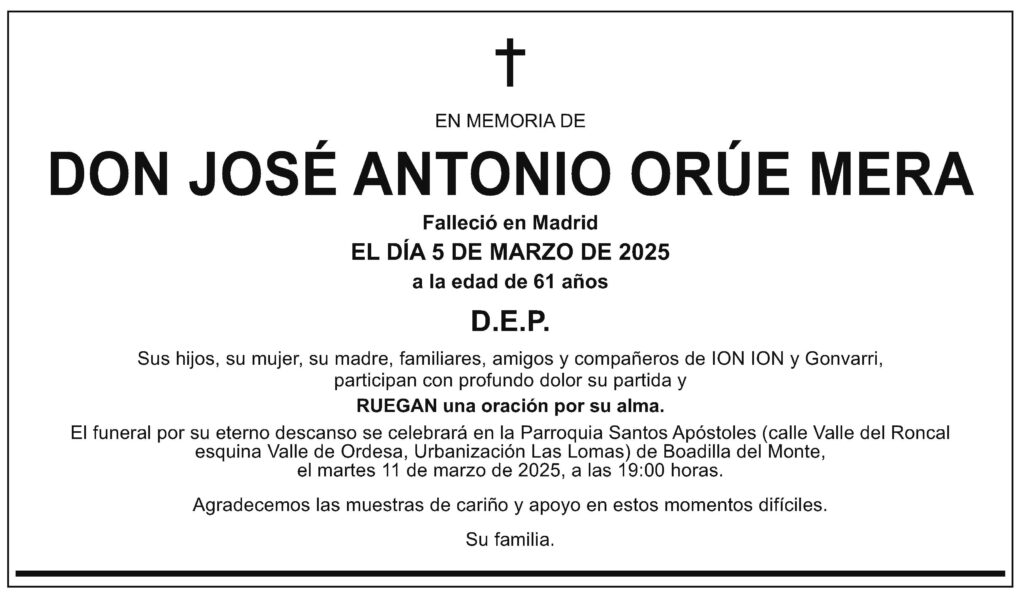 EL MUNDO NACIONAL JOSE ANTONIO ORUE MERA Esq 4x5 Mod 7 03 25