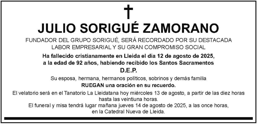 EL MUNDO NACIONAL JULIO SORIGUÉ ZAMORANO Esq 2x3 13 08 25